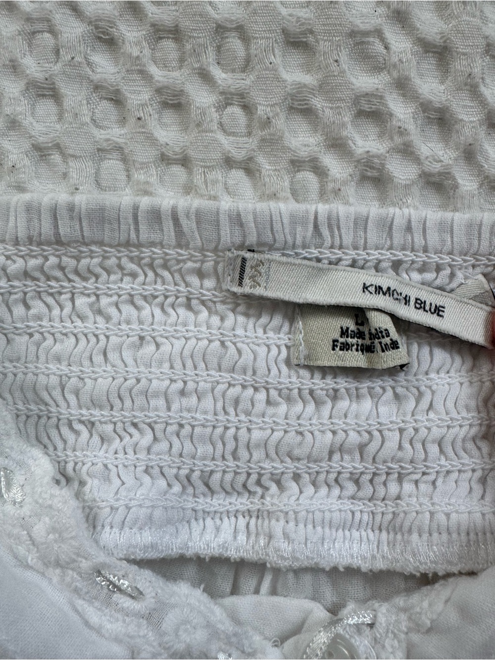 White Lightweight Cotton Spaghetti-Strap Tiered Tank Top - Picture 4 of 4
